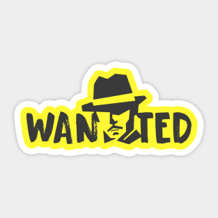 Wanted man typography design Sticker